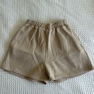 PrettyLittleThing Neutral High-Waist Tan Athletic Shorts